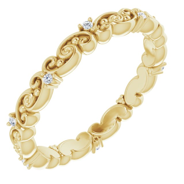 Art Deco Style Stackable Diamond Eternity Band-VIRABYANI